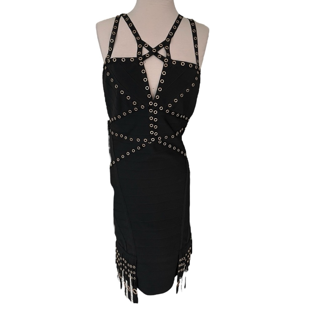 WOW COUTURE BLACK BANDAGE DRESS NEW Large - Picture 3 of 11